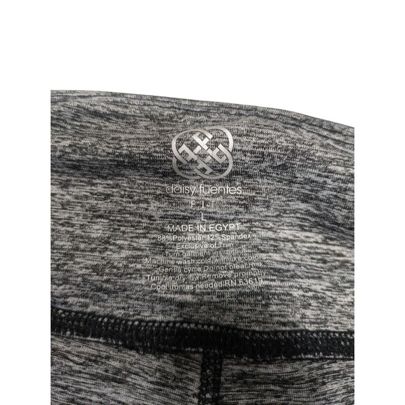 Daisy Fuentes Leggings Women's Size L Gray Fitted Gym Activewear Cropped - Picture 3 of 3